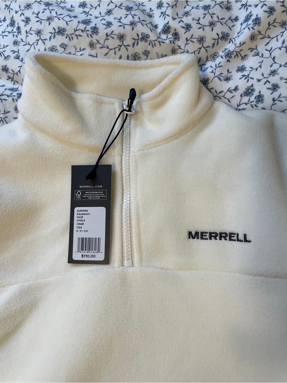 Merrell Women’s Cream Half-Zip Fleece Pullover - Picture 3 of 5